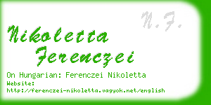 nikoletta ferenczei business card